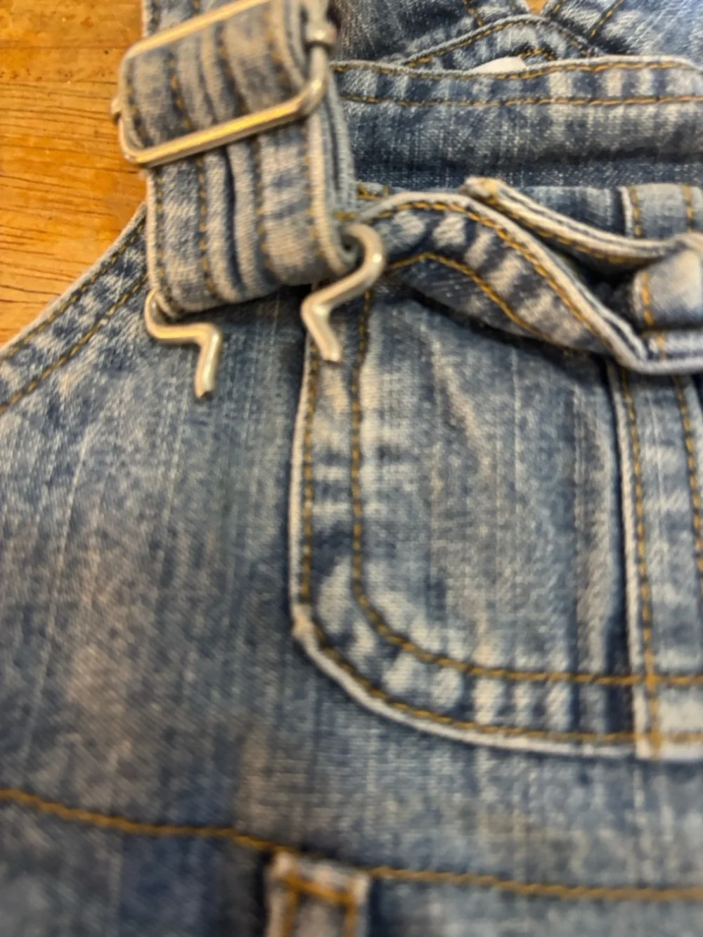 Vintage Carters Denim Embroidered 18 mo short overalls